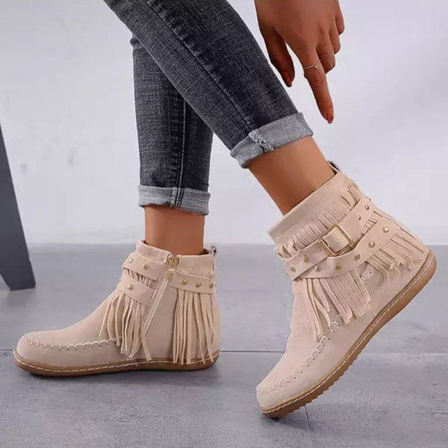 Vintage Warm Fringed Boots - Mira