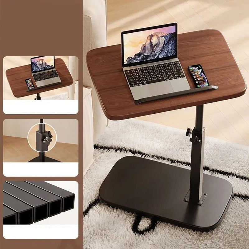 Height-Adjustable Rolling Laptop Desk with 360° Rotating Tabletop, 45–80 cm, 30 kg Load Capacity