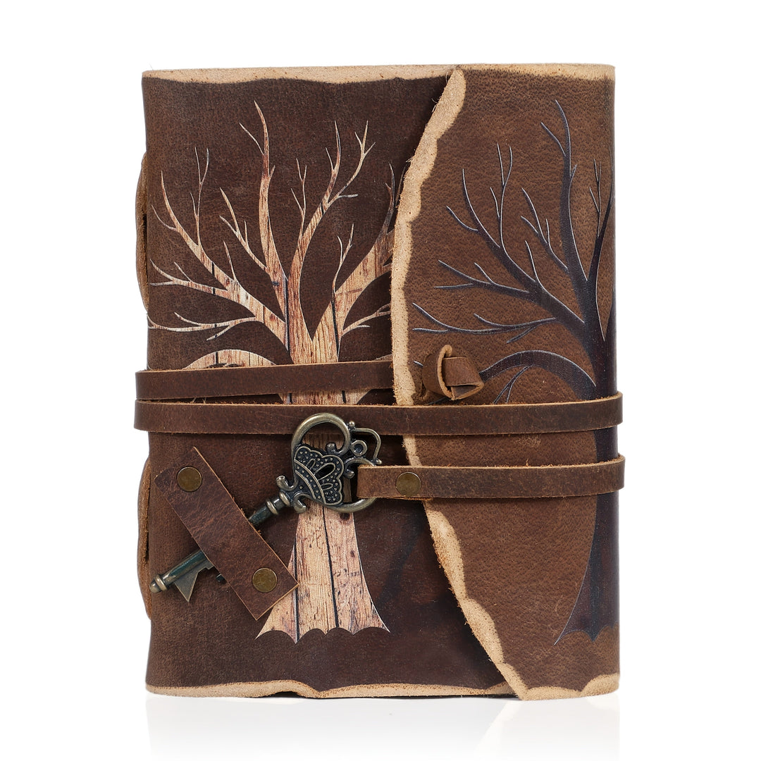 Handmade Vintage Notebook with Leather Look and Lock Closure – For Creative Minds