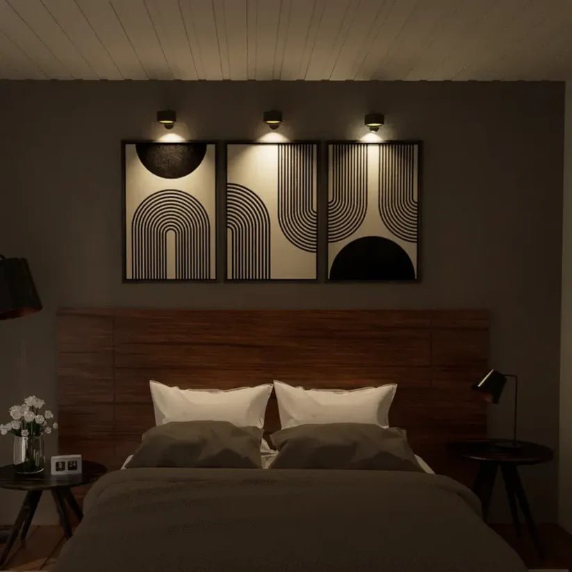 Cordless LED Wall Light with 360° Rotating Head, Touch Dimmer, 3 Colours