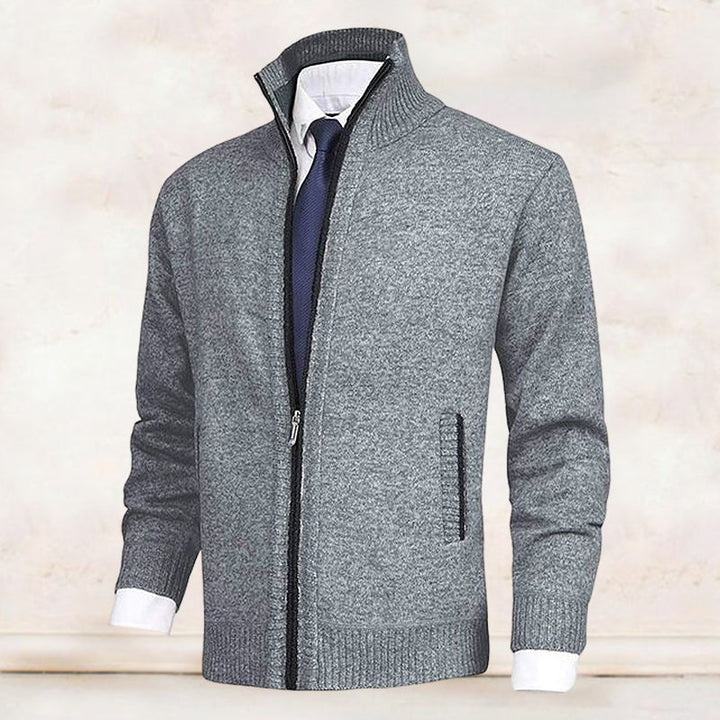 Knitted Zip-Up Cardigan for Men - Theo