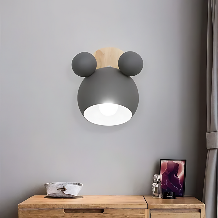 LumiMickey Nordic Wall Light | Adorable LED wall light shaped like Mickey Mouse for a cosy nursery and playroom.