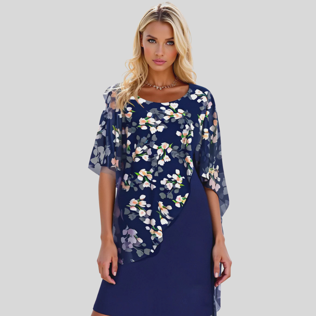 Elegant Floral Chiffon Dress – Graceful Style with Feminine Prints