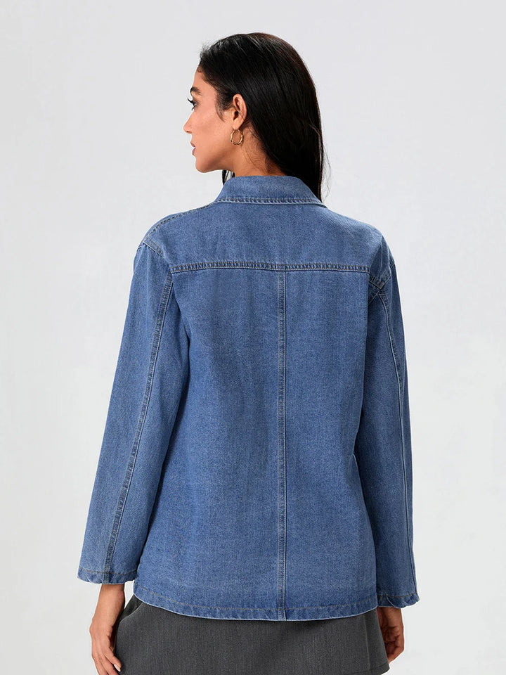 UrbanEdge – Denim Blazer with Classic Fit
