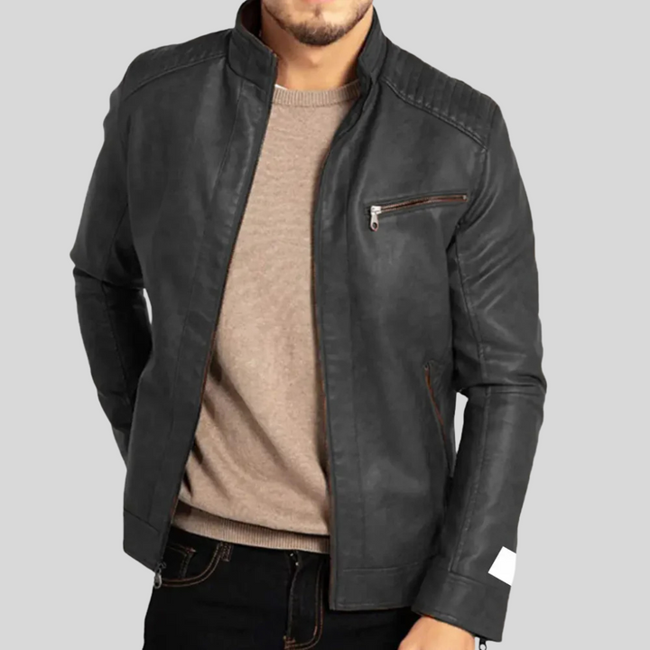 Men’s Wind-Resistant Leather Jacket