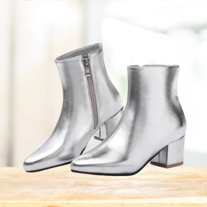 Stylish Silver Ankle Boots for Women
