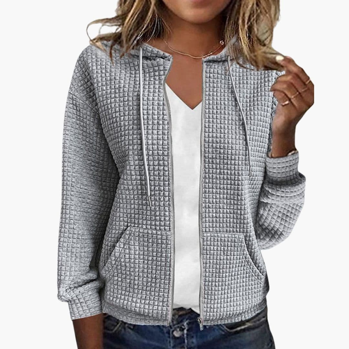 Women’s Zip-Up Hoodie with Drawstring Hood