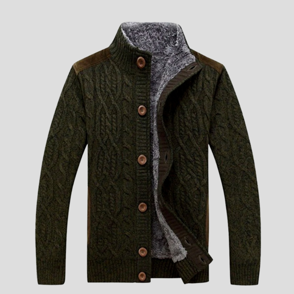 Men’s Knit Jacket – Plush-Lined for Added Warmth