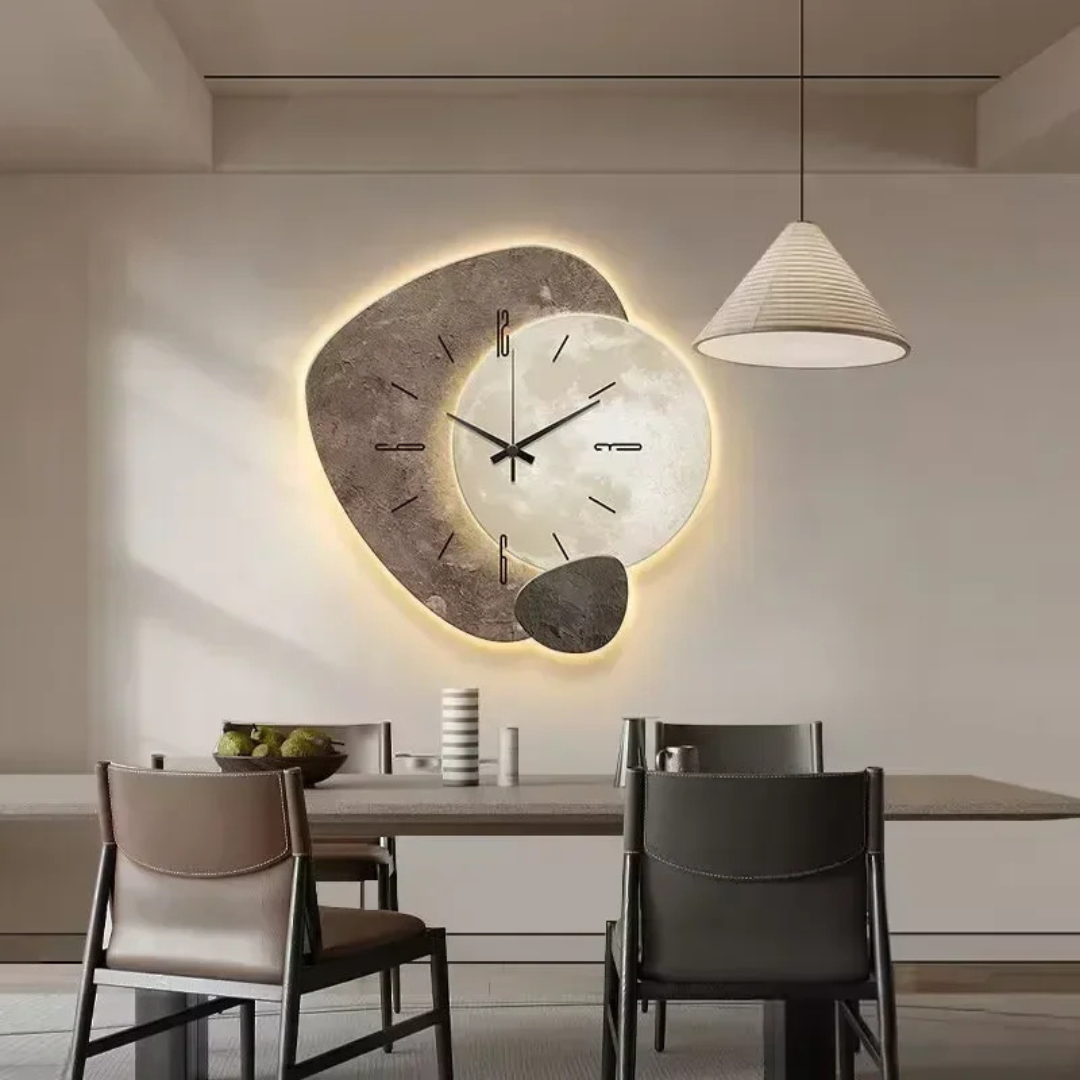 LunaWood Wall Clock – Natural Elegance with Soft LED Light