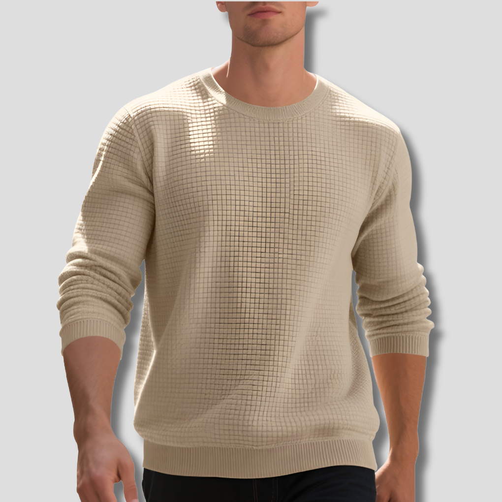 Comfortable Waffle Knit Sweater for Men