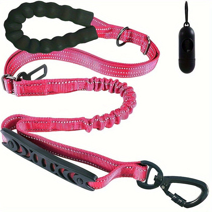 Adjustable Bungee Dog Leash – Shock-Absorbing and Reflective for Large Dogs