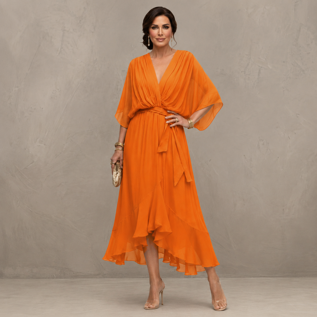 Marta™ | Elegant Chiffon Midi Dress
