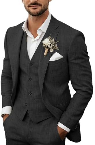 Men's 3-Piece Linen Suit - Tailored Summer Set for Weddings
