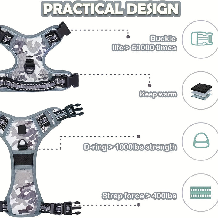Reflective No-Pull Dog Harness – Easy Walking and Training with Handle