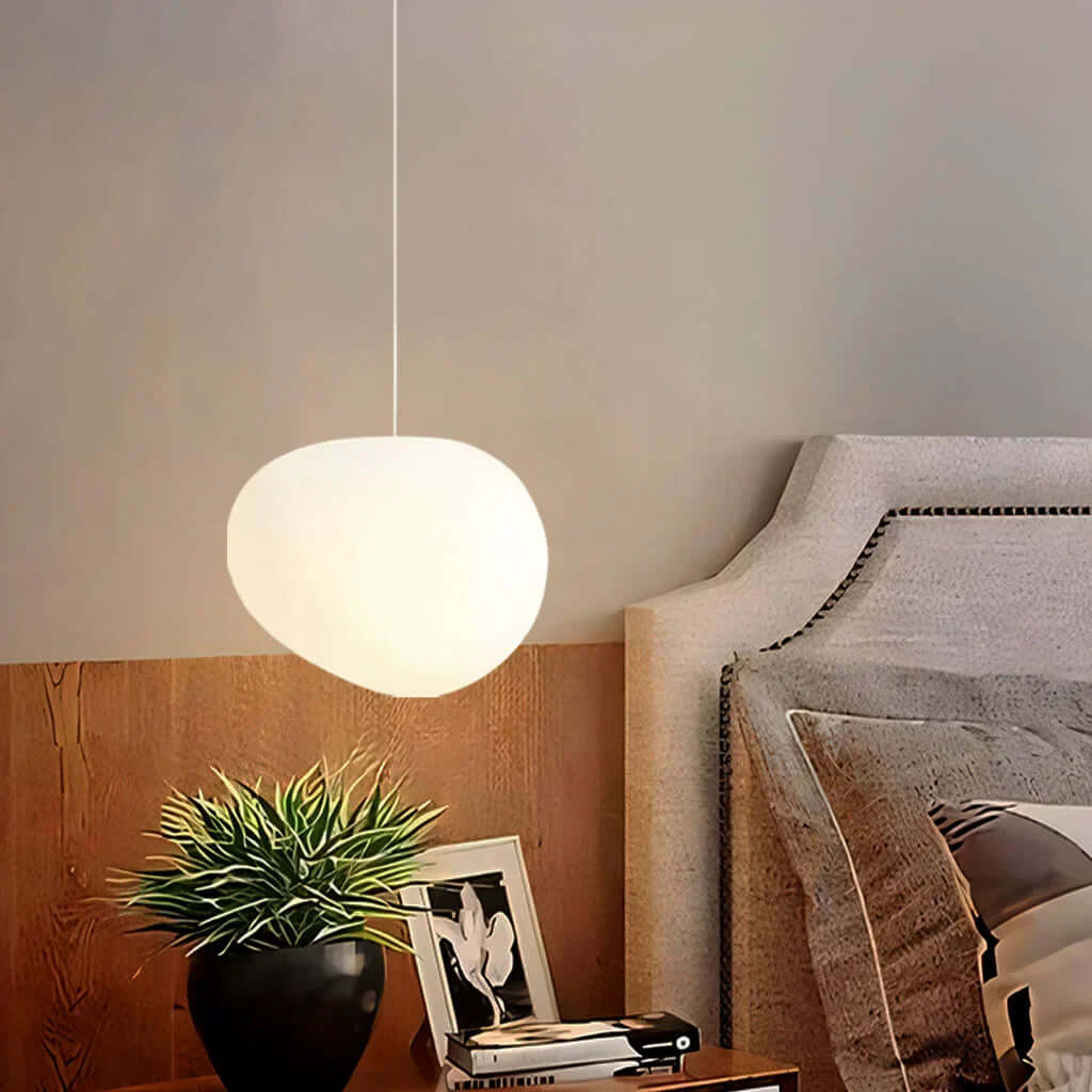 White Stone Pendant Lamp - Modern and Minimalist