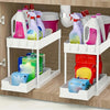 2-Tier Organiser with Hooks and Cup – Smart, Stable Storage System for Under the Sink or Worktop