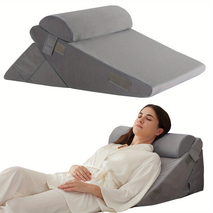 RelaxPlus Adjustable Orthopaedic Wedge Pillow - Premium 7-in-1 Memory Foam Support System