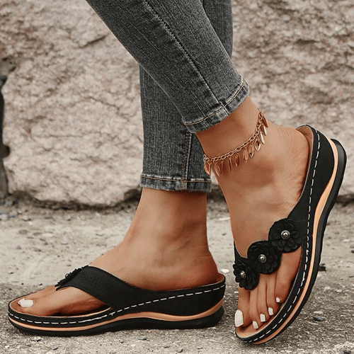 Orthopaedic Women's Sandals with Flower Detail – Melina
