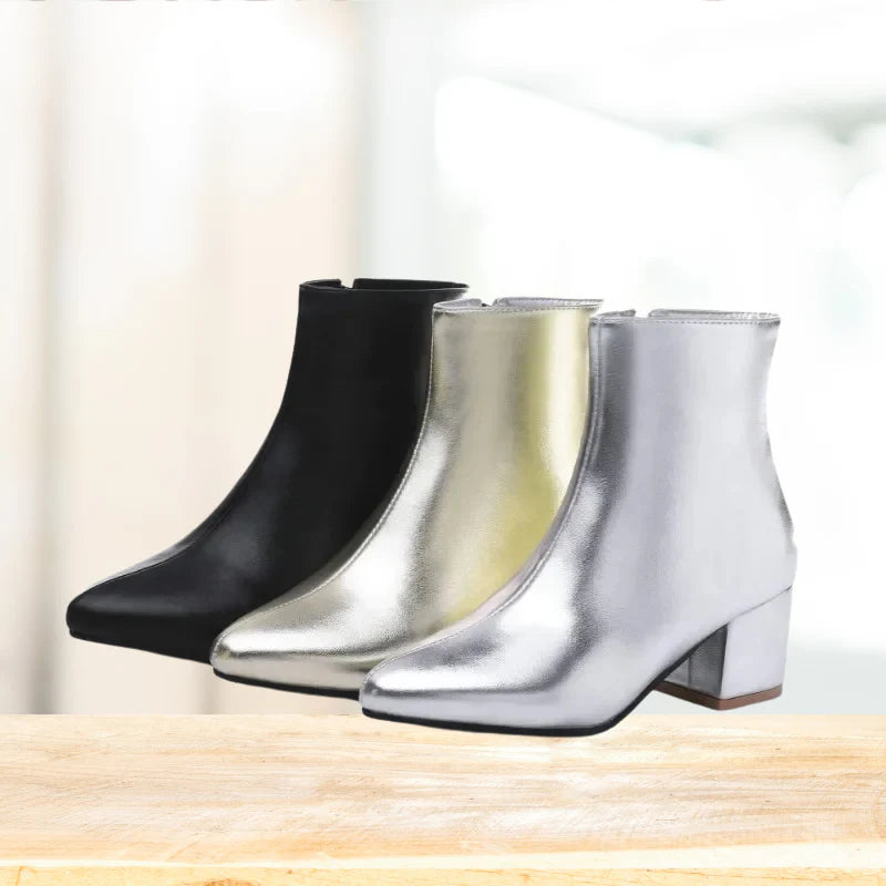 Stylish Silver Ankle Boots for Women