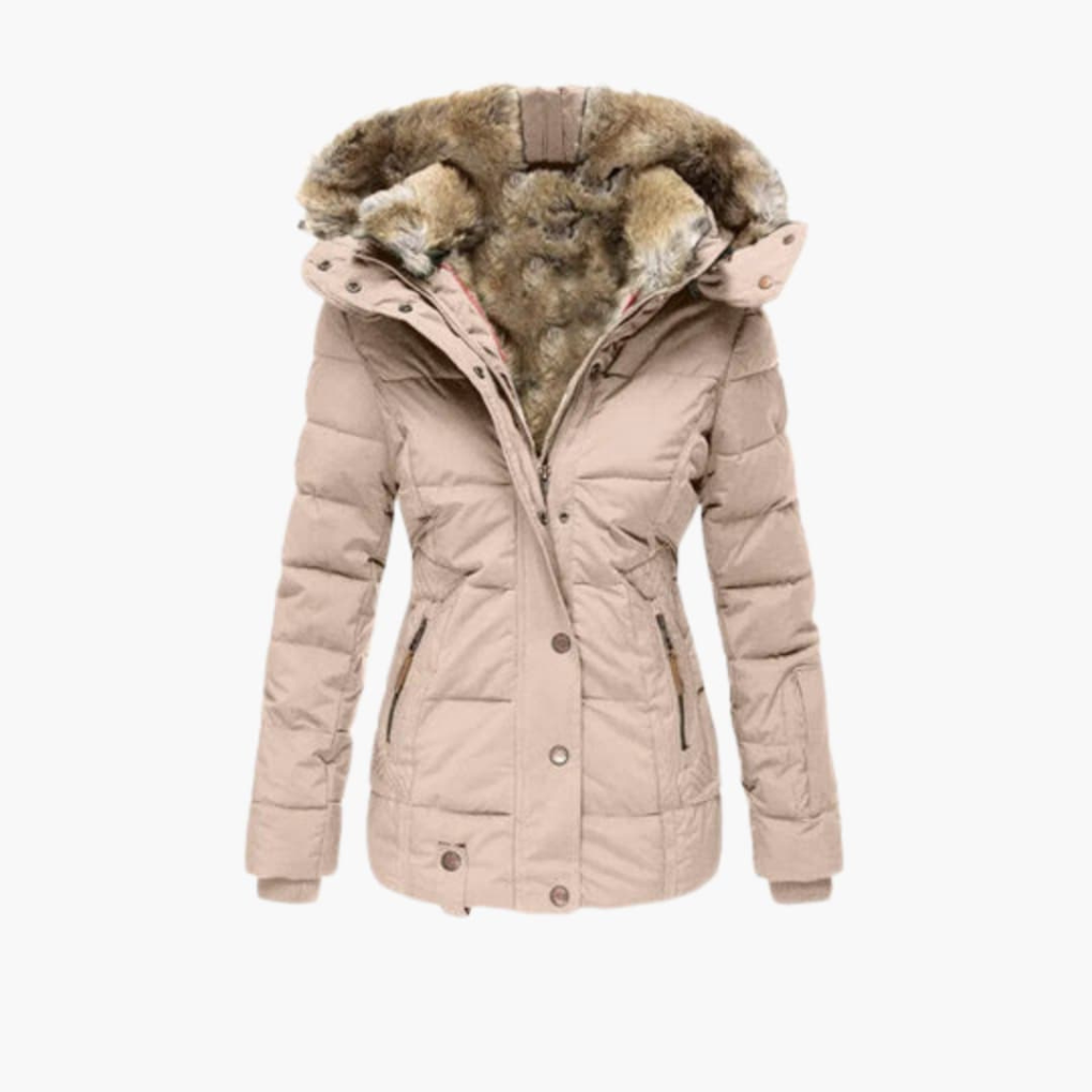 Women’s Jacket with Embossed Surface and Closures