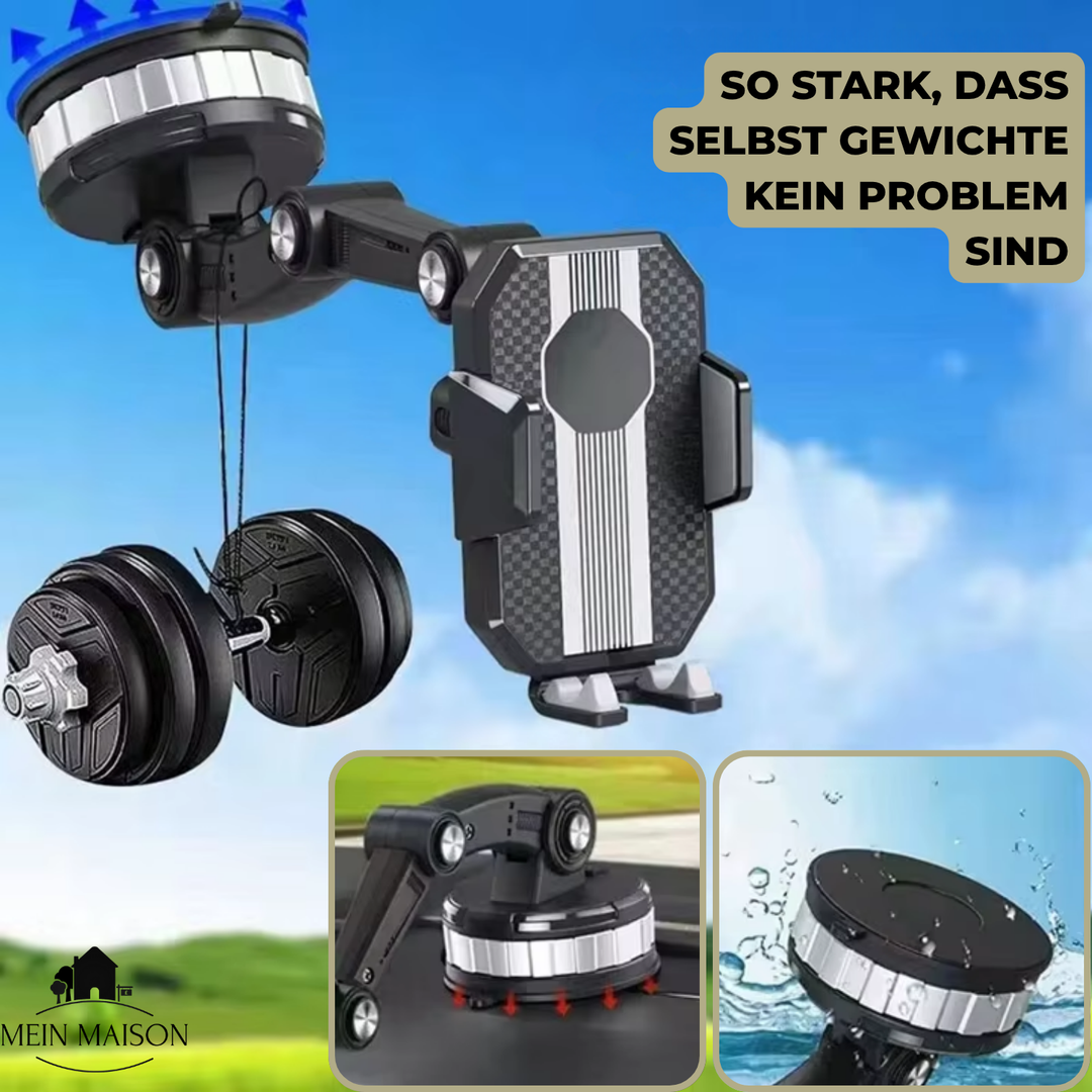 GripTech Car Phone Holder | Strong Suction Grip | 360° Rotation | One-Handed Use