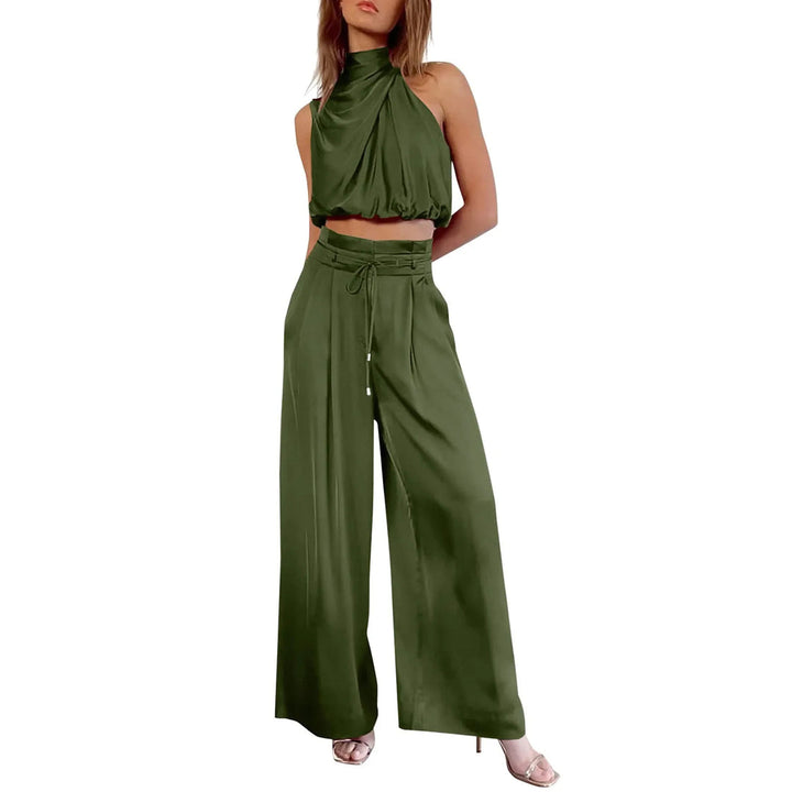2-Piece Summer Set with Crop Top and Wide-Leg Pants