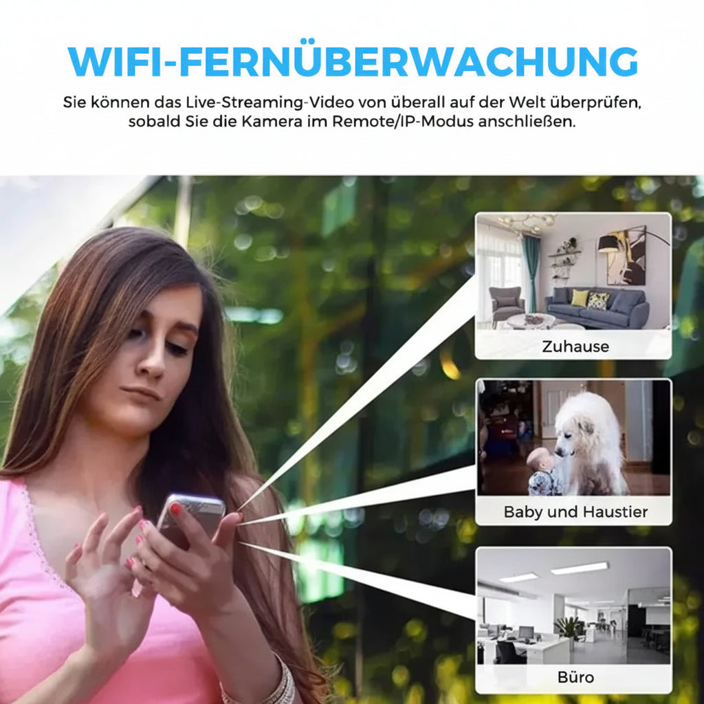 Mini WiFi surveillance camera 1080p | Discreet night vision | Motion alert | Audio