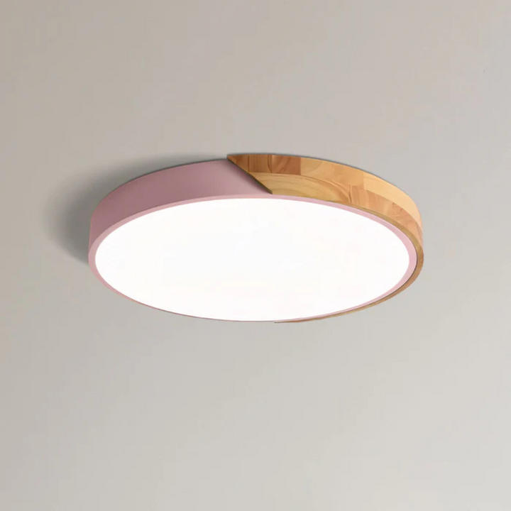 Delos Scandi Wooden Ceiling Light | Natural LED Designer Light