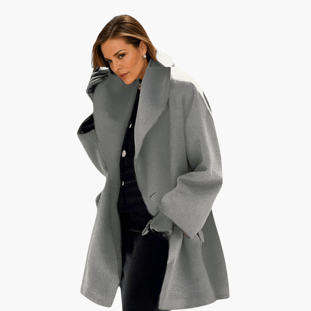 Women's Jacket with Wide Collar and Long Sleeves