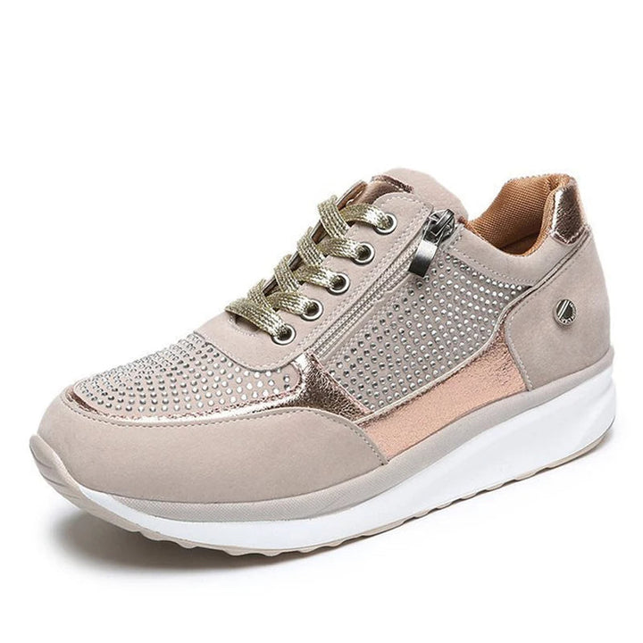 Women's Sneakers with Crystal Accents and Platform Sole