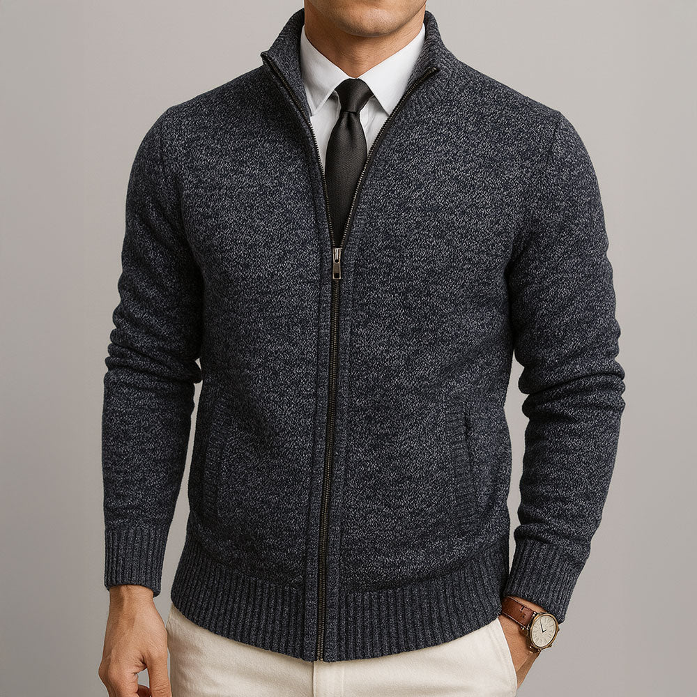 Davi™ | Modern Textured Zip Jumper