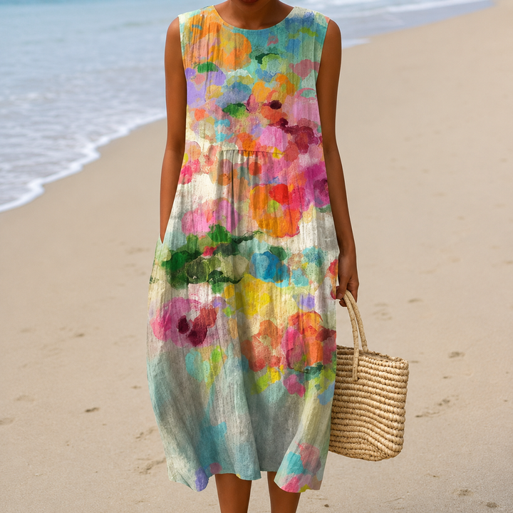 Livia™ | Airy Tummy-Concealing Floral Midi Dress