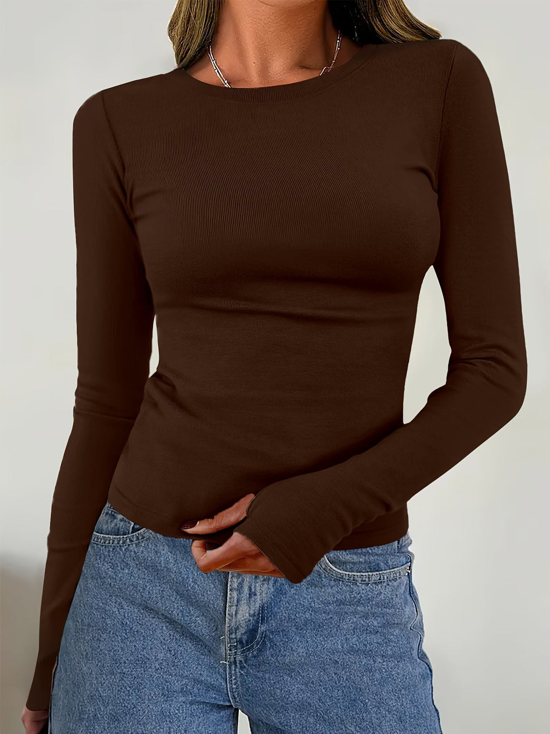 Women's Long-Sleeved Round-Neck Top for Autumn & Winter – Vivienne