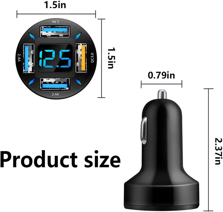 66W Super-Fast Car Charger with USB PD & QC 3.0 – Universal for 12-24V Cigarette Lighter Sockets