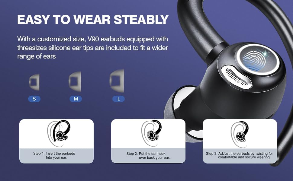 Wireless Bluetooth 5.3 Sports Earbuds with Noise Isolation and 48 Hours Playtime – Zeyora