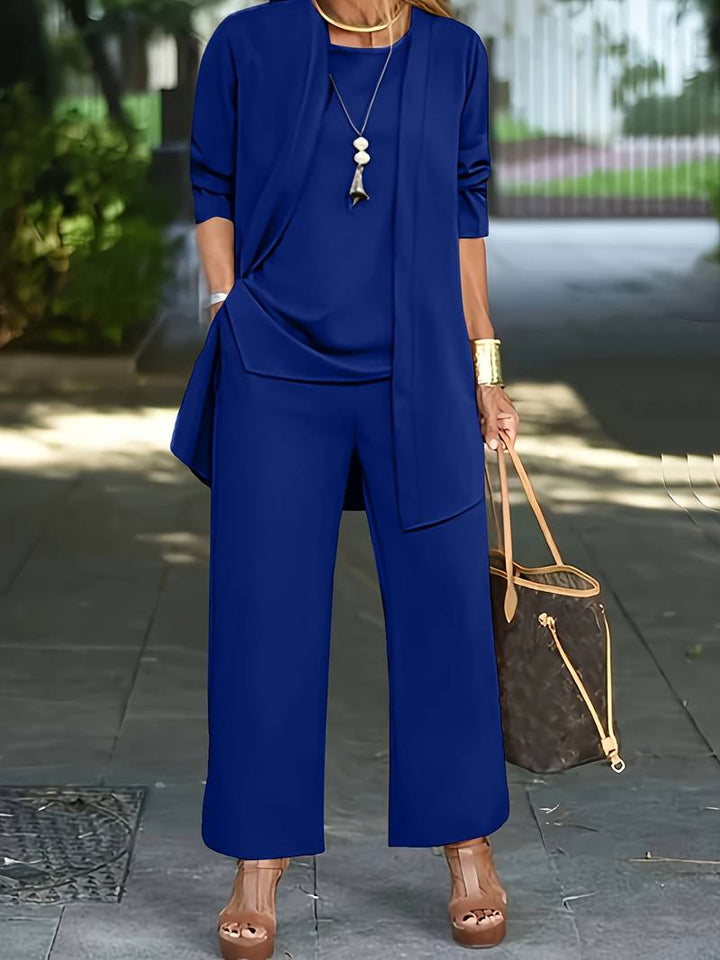 Elegant Three-Piece Pantsuit for Women Sophisticated & Versatile