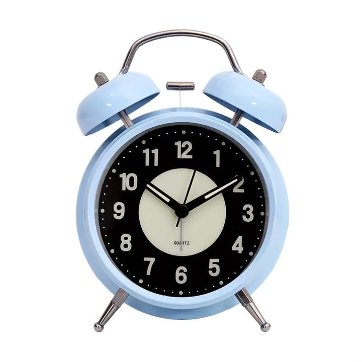 Silent Luminous Alarm Clock – Black Metal Clock for Heavy Sleepers