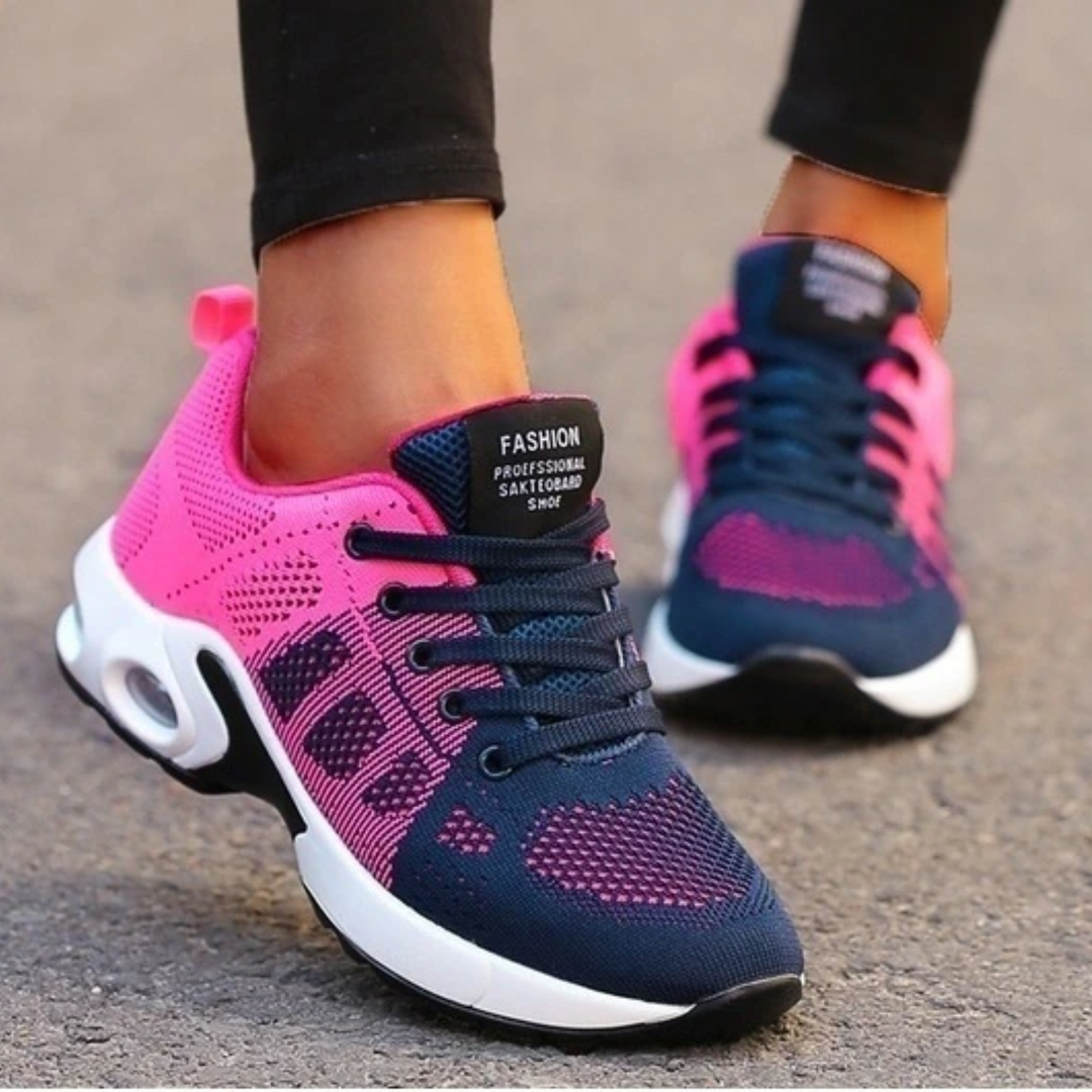 Lightweight orthopaedic women's trainers with breathable mesh and cushioned sole