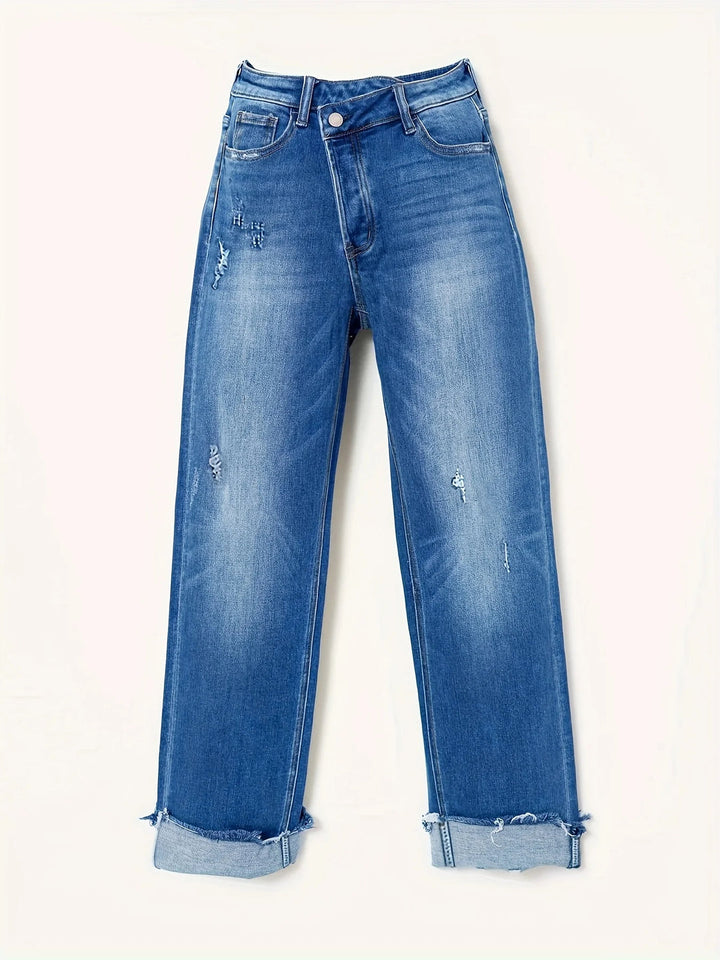 Women's Asymmetric Straight-Leg Jeans