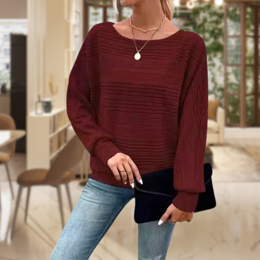 Trendy Women's Jumper with Contemporary Texture - Emma