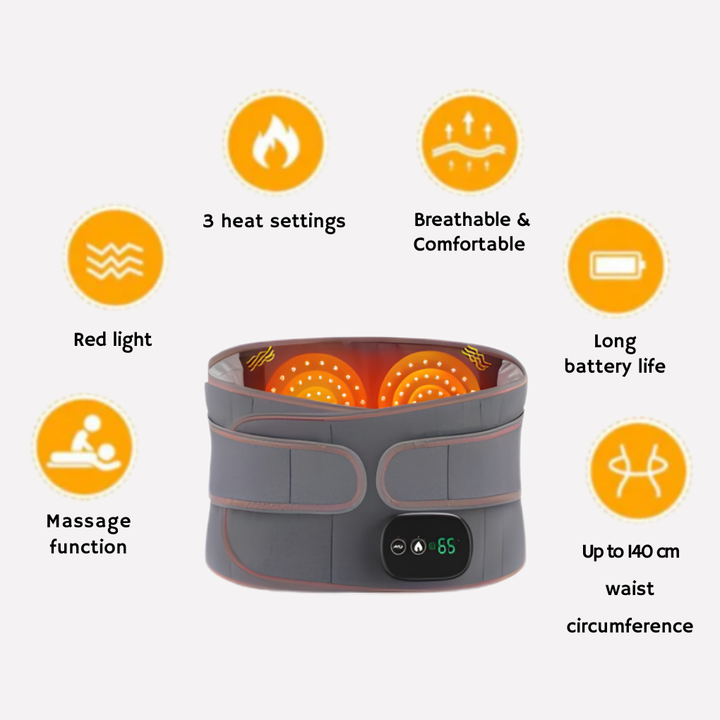 Massage Belt with Red Light Heat