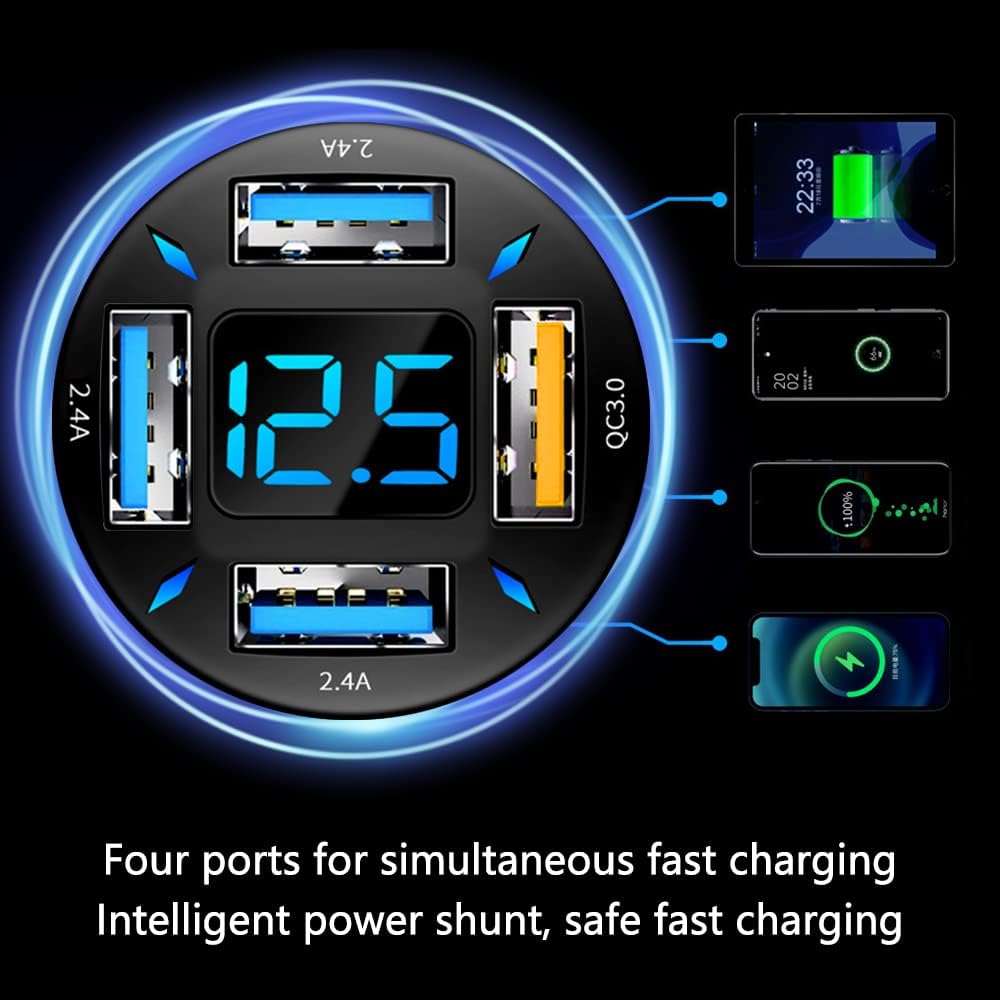 66W Super-Fast Car Charger with USB PD & QC 3.0 – Universal for 12-24V Cigarette Lighter Sockets