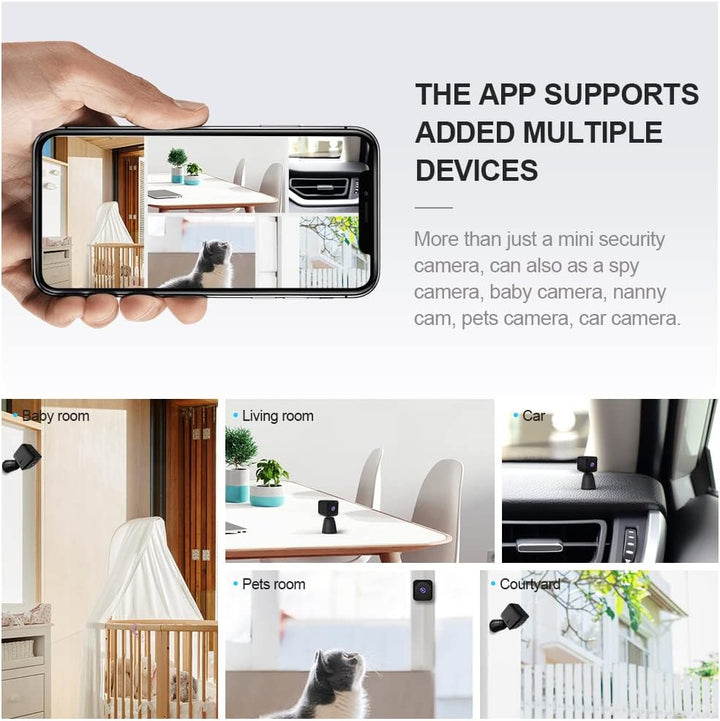 4K Mini Security Camera with Wi-Fi, Hidden Indoor Camera and Night Vision