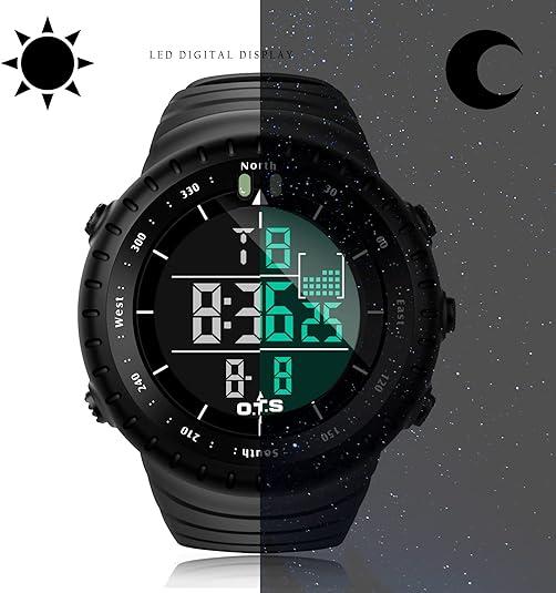 Henry Men's Waterproof Digital Sports Watch – Shockproof, Tactical and LED Backlit