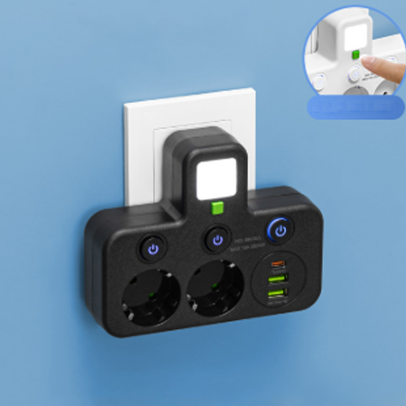 Power Strip with USB and Switches | Multi-Socket Surge Protector 2500 W