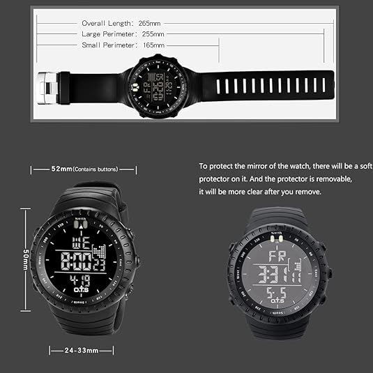 Henry Men's Waterproof Digital Sports Watch – Shockproof, Tactical and LED Backlit