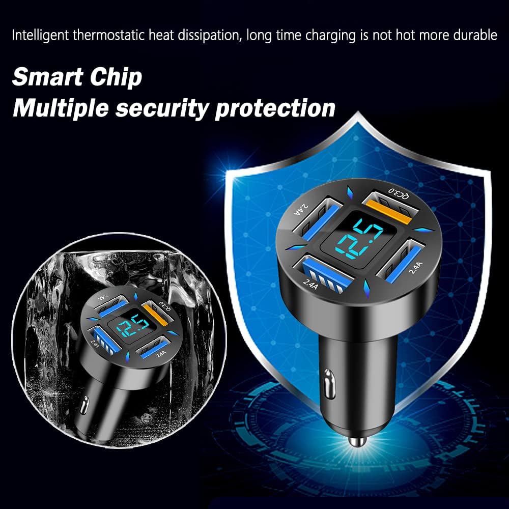 66W Super-Fast Car Charger with USB PD & QC 3.0 – Universal for 12-24V Cigarette Lighter Sockets