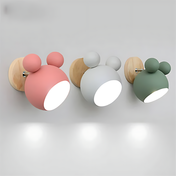 LumiMickey Nordic Wall Light | Adorable LED wall light shaped like Mickey Mouse for a cosy nursery and playroom.