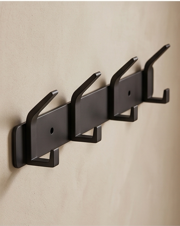 Aluminium Wall Hooks – 3, 4, 5 or 6 Hooks | Bathroom Towel Rail