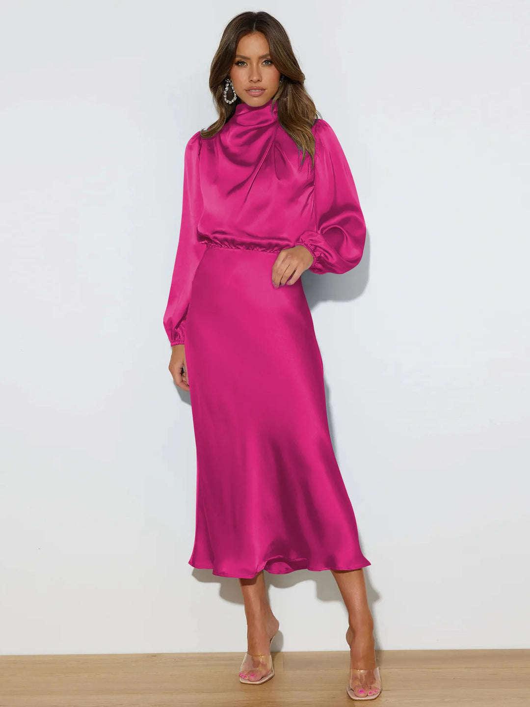 Elegant Satin Evening Dress for Women